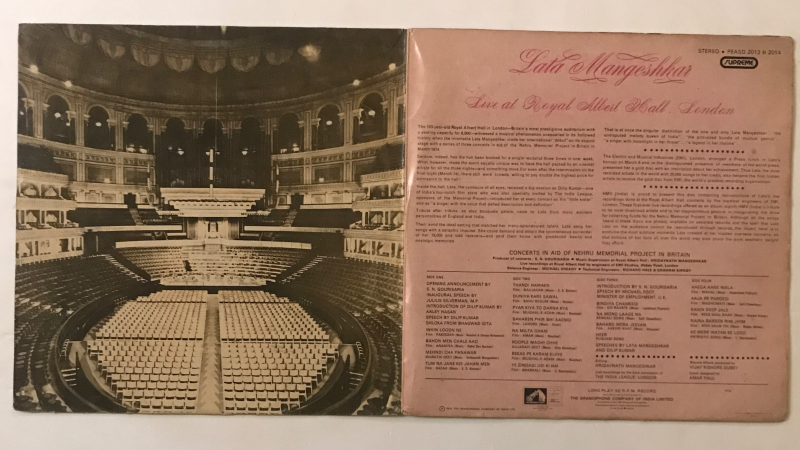 Live At Royal Albert Hall, London (March 1974) - Lata Mangeshkar Used Vinyl LP Record - Image 3