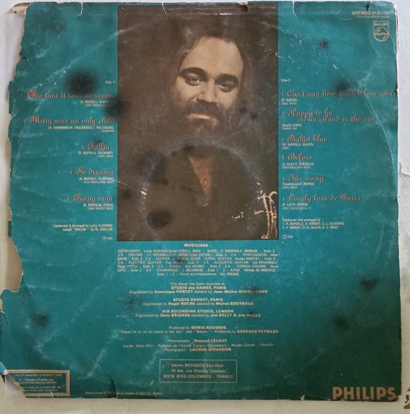 Happy To Be... - Demis Roussos Used Vinyl LP Record - Image 3