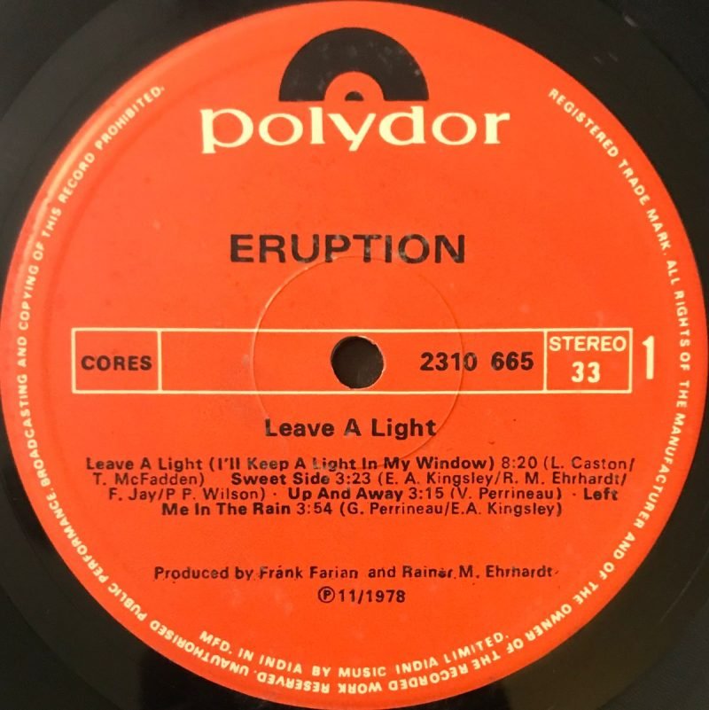 Leave A Light - Eruption (4) Used Vinyl LP Record - Image 4