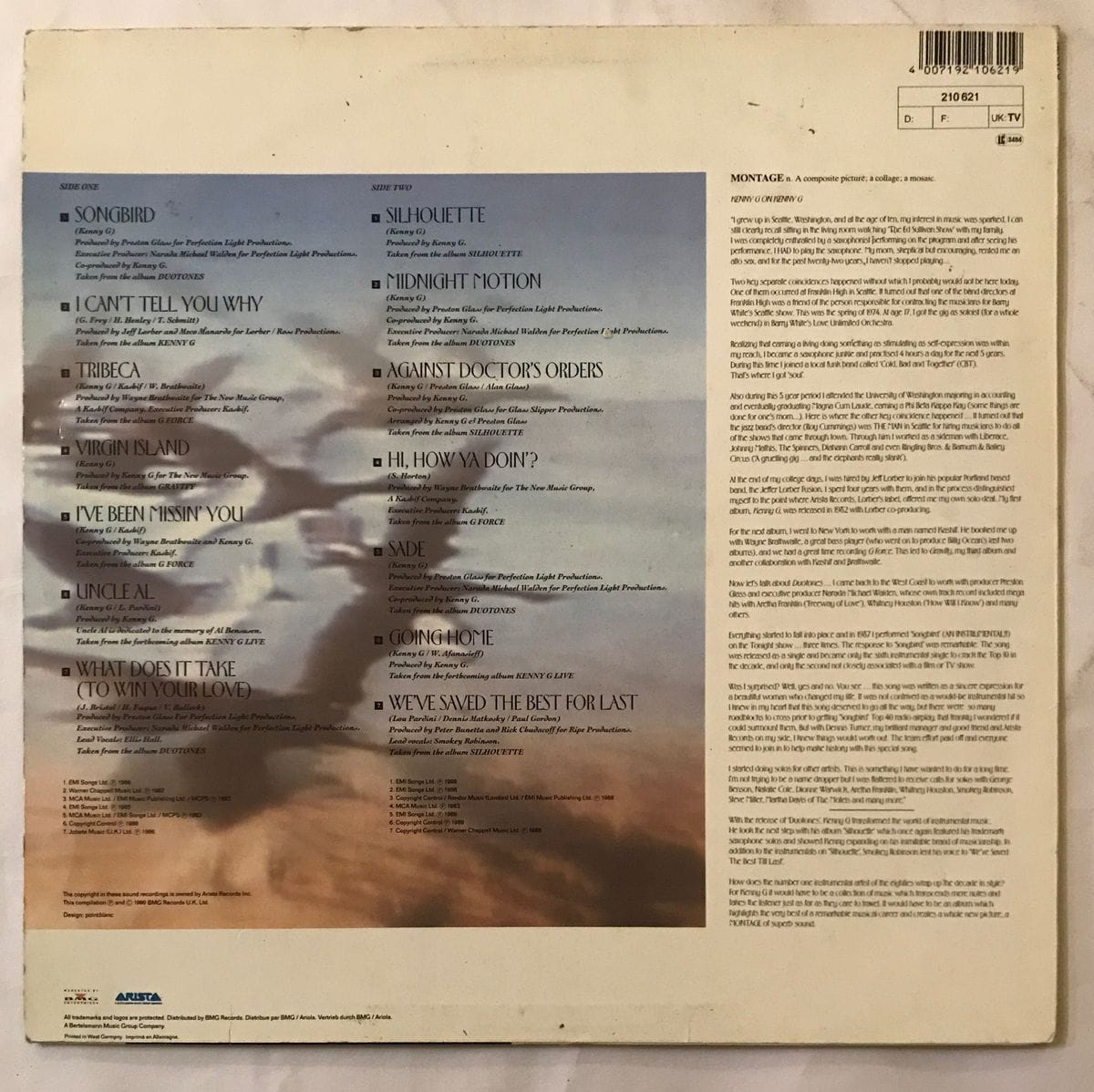 Montage - Kenny G (2) - [OLDPRESS] Used Vinyl LP Record