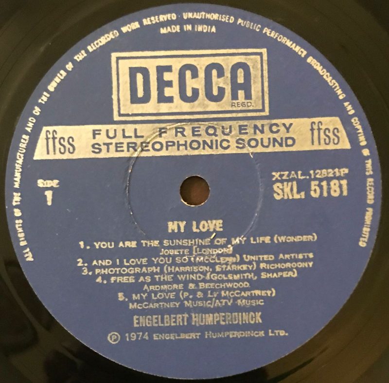 My Love - Engelbert Humperdinck Used Vinyl LP Record - Image 4
