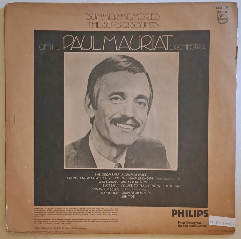 Summer Memories - The Superb Sounds Of The Paul Mauriat Orchestra - Paul Mauriat And His Orchestra Used Vinyl LP Record - Image 3