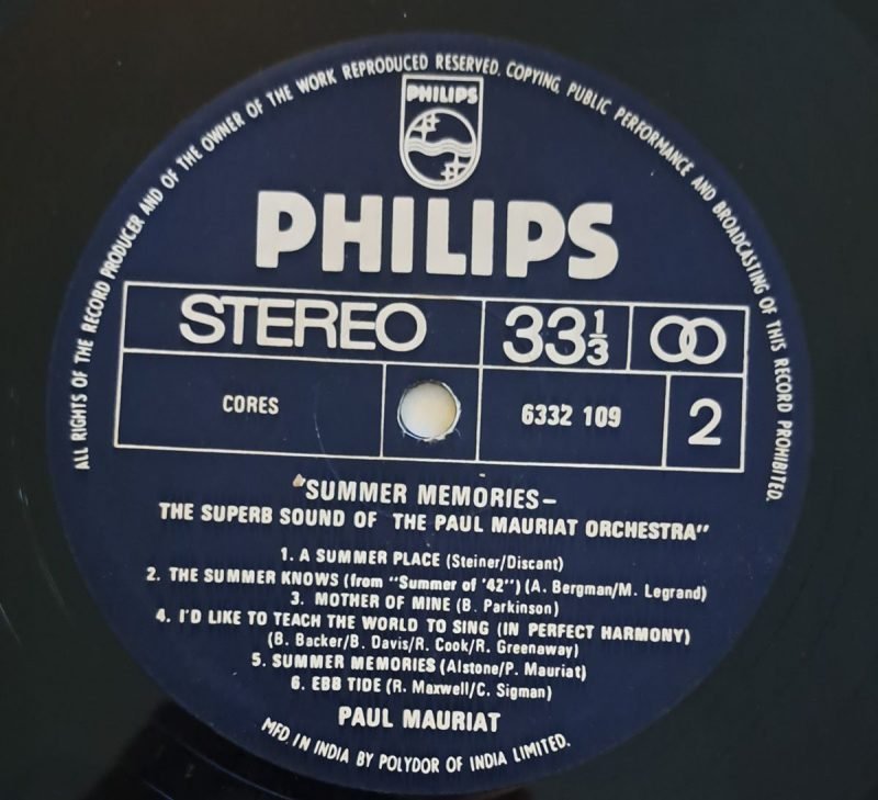 Summer Memories - The Superb Sounds Of The Paul Mauriat Orchestra - Paul Mauriat And His Orchestra Used Vinyl LP Record - Image 4