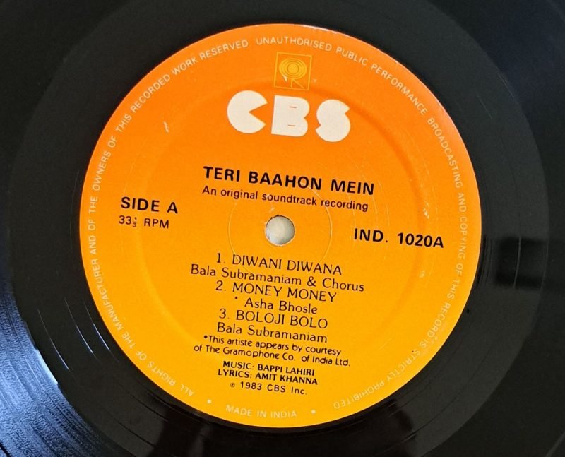 Teri Baahon Mein - Bappi Lahiri Used Vinyl LP Record - Image 4