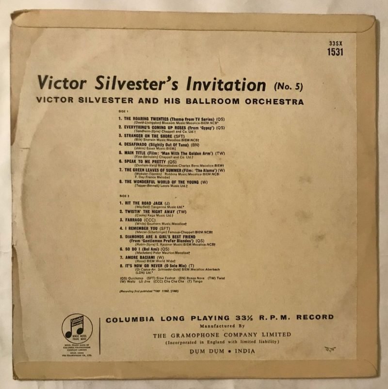 Victor Silvester's Invitation (No.5) - Victor Silvester Used Vinyl LP Record - Image 3