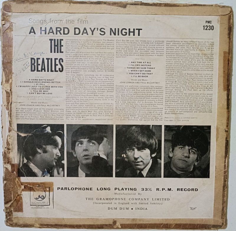 A Hard Day's Night Vinyl Record LP - Image 3