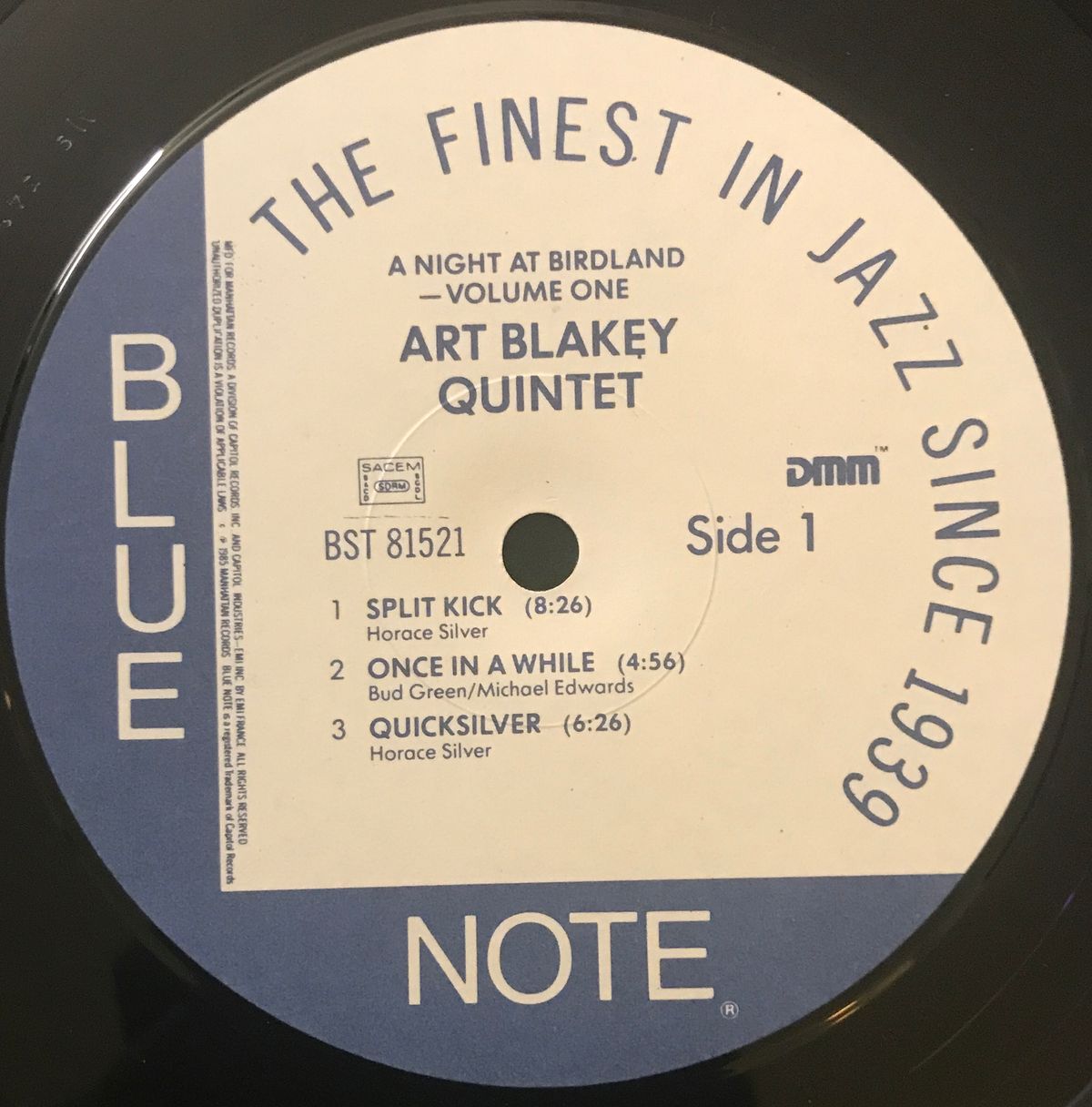 Used　At　A　Volume　Night　Blakey　Quintet　Birdland,　Art　Record　Vinyl　LP