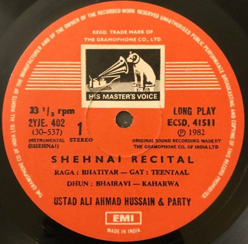 Shehnai - Ustad Ali Ahmad Hussain & Party Used Vinyl LP Record - Image 4