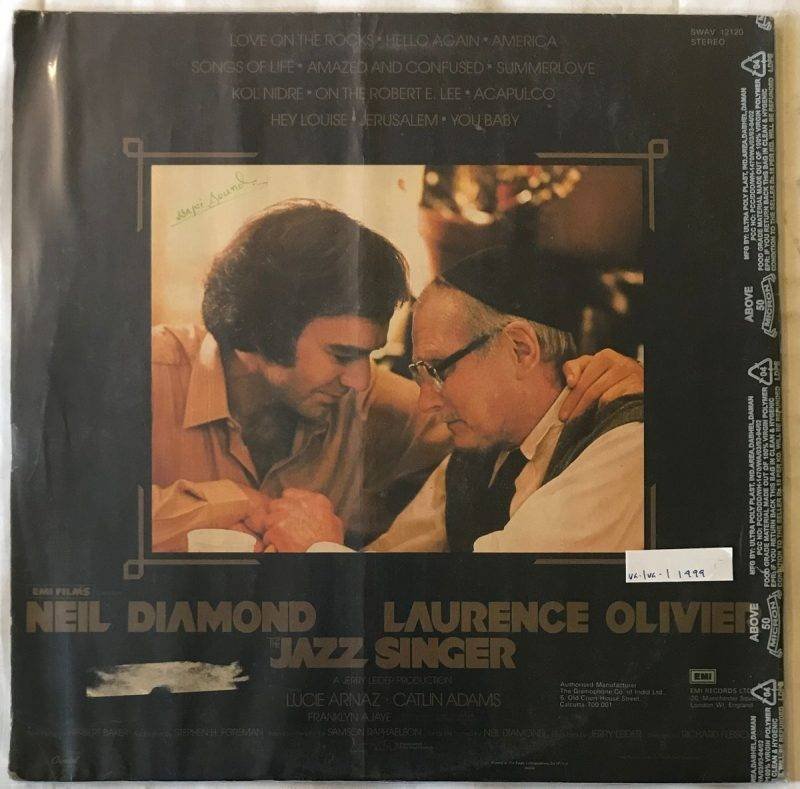 The Jazz Singer (Original Songs From The Motion Picture) - Neil Diamond Used Vinyl LP Record - Image 2