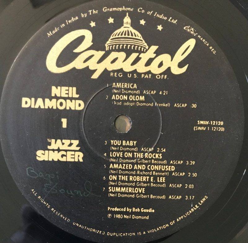 The Jazz Singer (Original Songs From The Motion Picture) - Neil Diamond Used Vinyl LP Record - Image 3