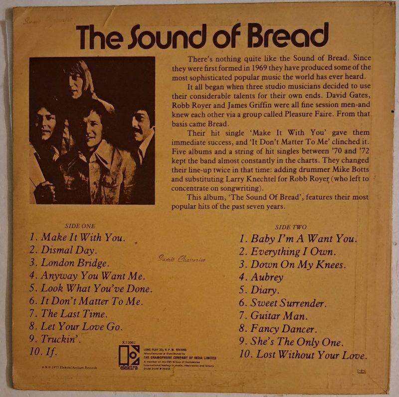 The Sound Of Bread - Their 20 Finest Songs - Bread Used Vinyl LP Record - Image 3