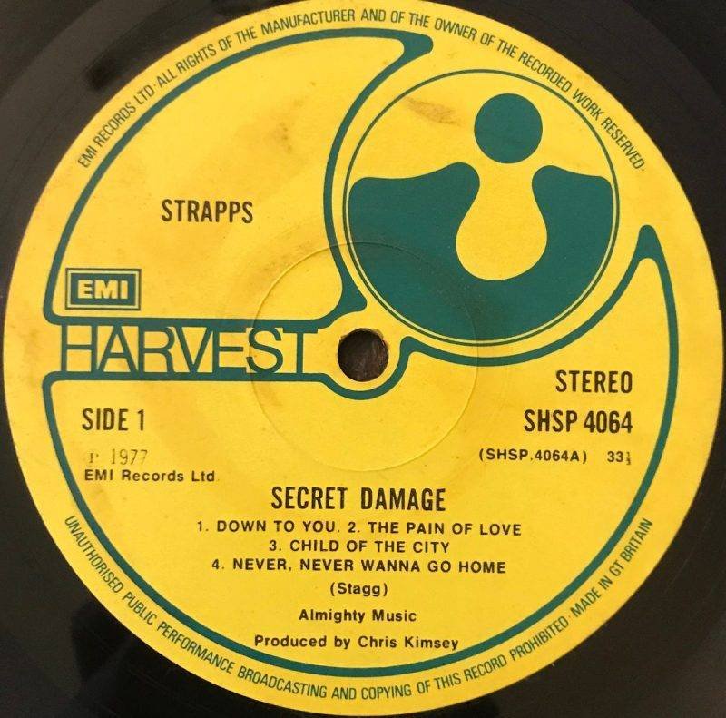 Secret Damage - Strapps Used Vinyl LP Record - Image 3