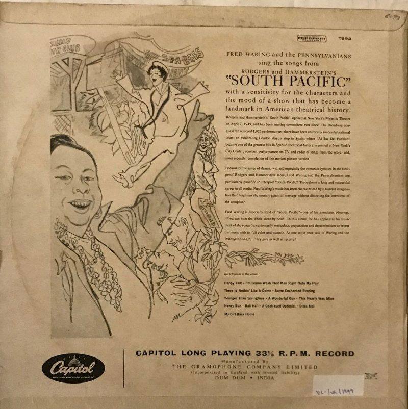 Selections From Rodgers & Hammerstein's South Pacific - Fred Waring & The Pennsylvanians Used Vinyl LP Record - Image 2