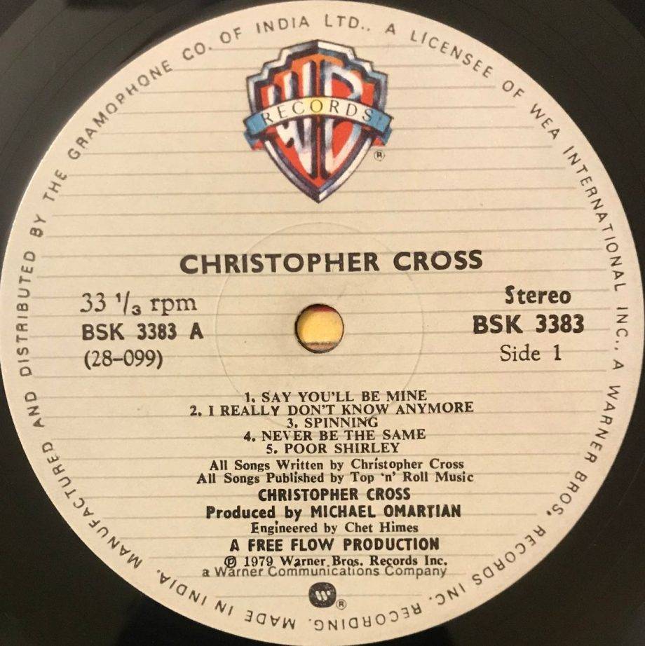Christopher Cross - Christopher Cross Used Vinyl LP Record - Image 3