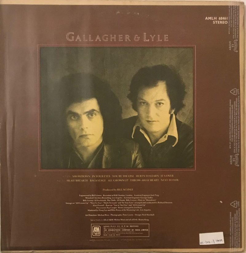 Showdown - Gallagher & Lyle Used Vinyl LP Record - Image 2