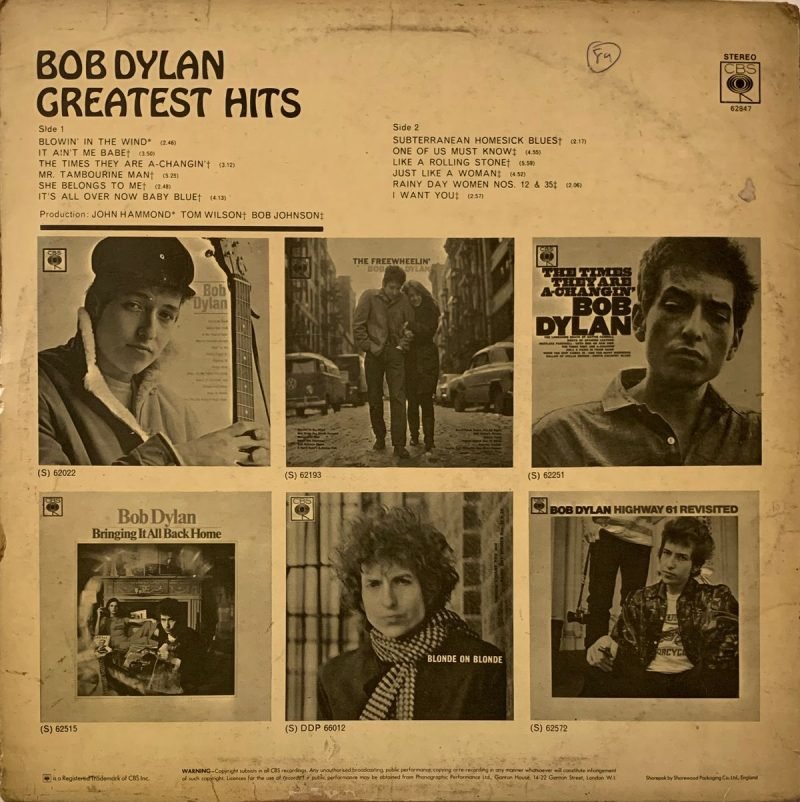 Greatest Hits - Bob Dylan Used Vinyl LP Record (VG) - Image 2