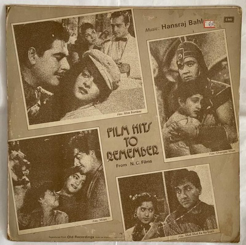 Film Hits to Remember - Hansraj Behl Used Vinyl LP Record (VG+) - Image 2