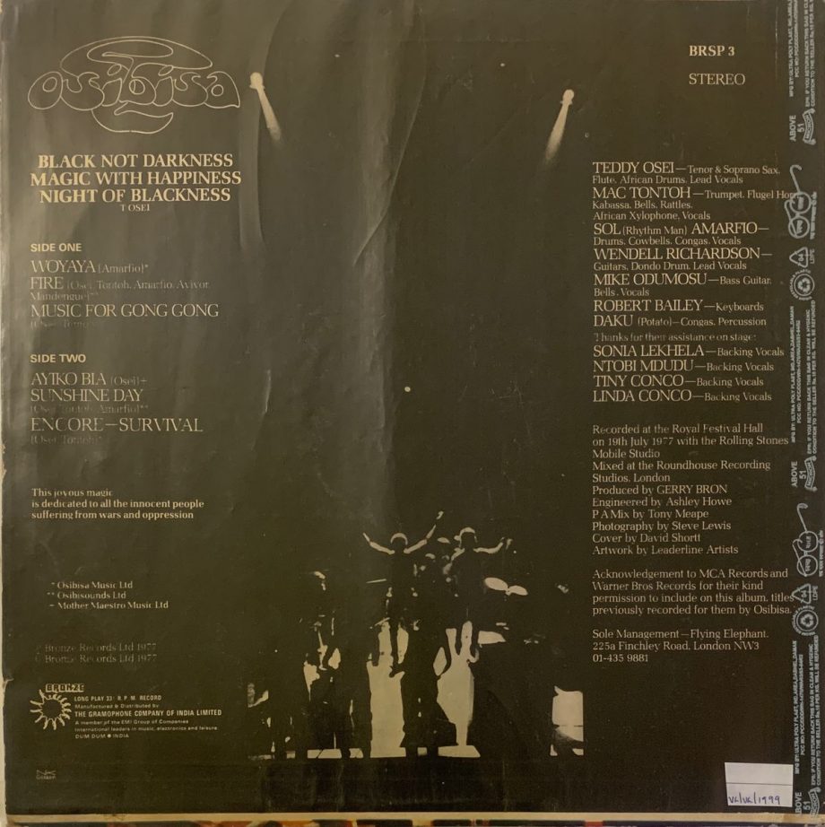 Black Magic Night - Osibisa Used Vinyl LP Record (VG) - Image 2
