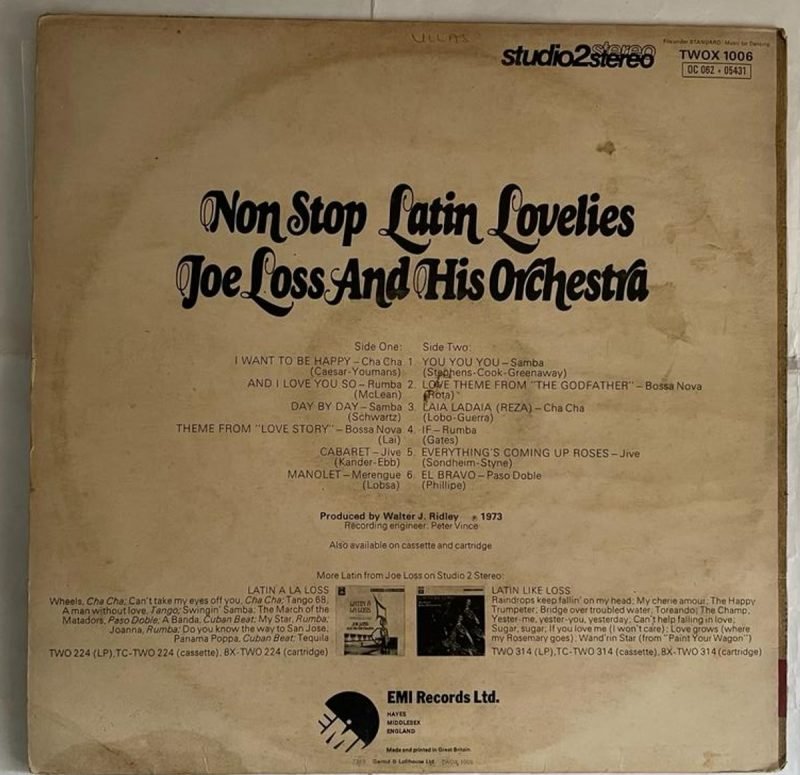 Non Stop Latin Lovelies - Joe Loss & His Orchestra Used Vinyl LP Record (P) - Image 3