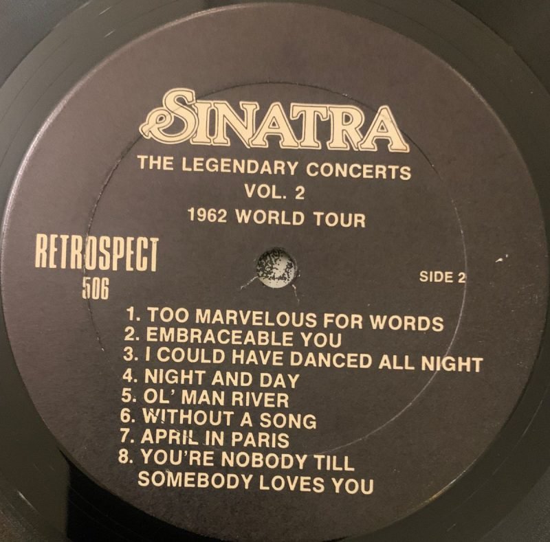 Sinatra - The Legendary Concerts Volume 1 - Frank Sinatra Used Vinyl LP Record (VG) - Image 3