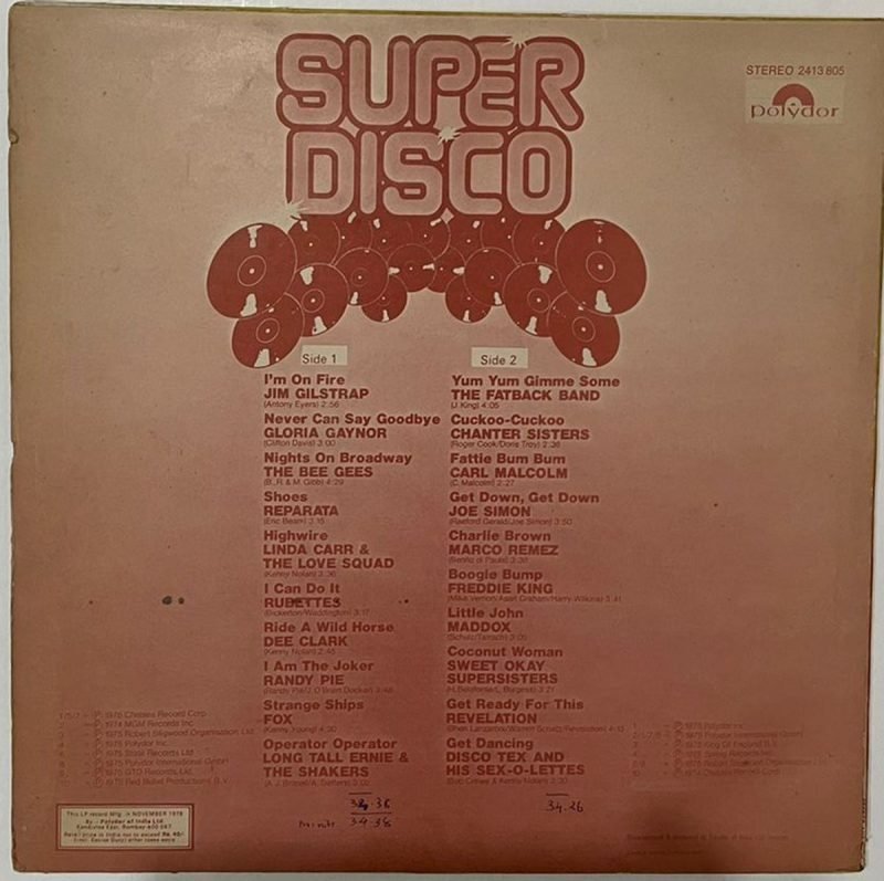 Super Disco (20 Hits-20 Stars) - Various Used Vinyl LP Record (VG-) - Image 3