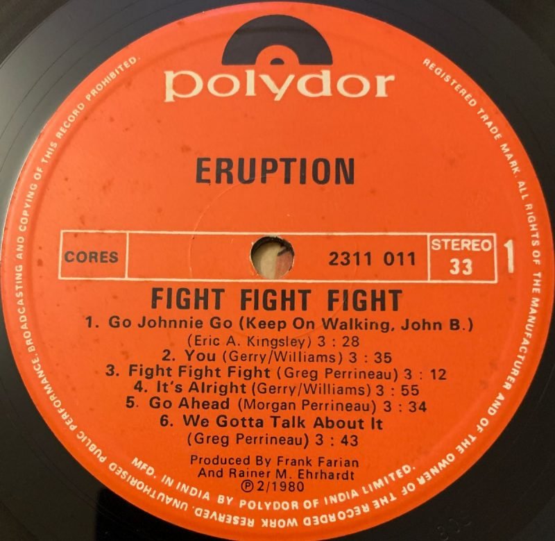 Fight Fight Fight - Eruption (4) Used Vinyl LP Record (VG) - Image 3