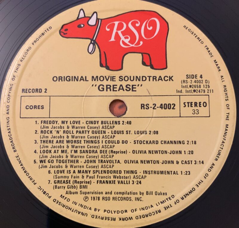 Grease (The Original Soundtrack From The Motion Picture) - Various Used Vinyl LP Record (VG) - Image 4