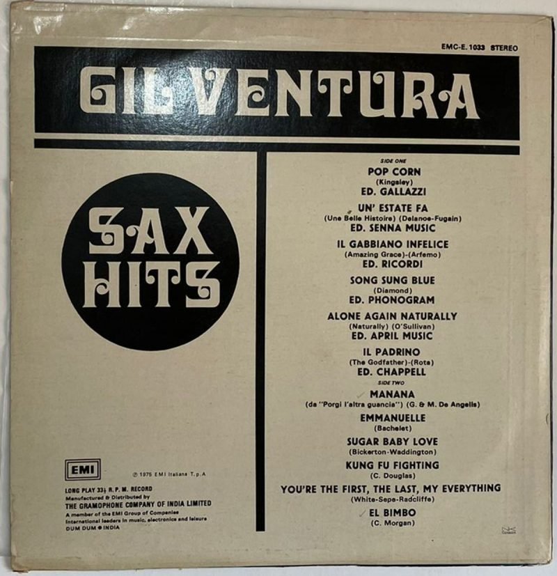 Sax Hits - Gil Ventura Used Vinyl LP Record (VG-) - Image 3