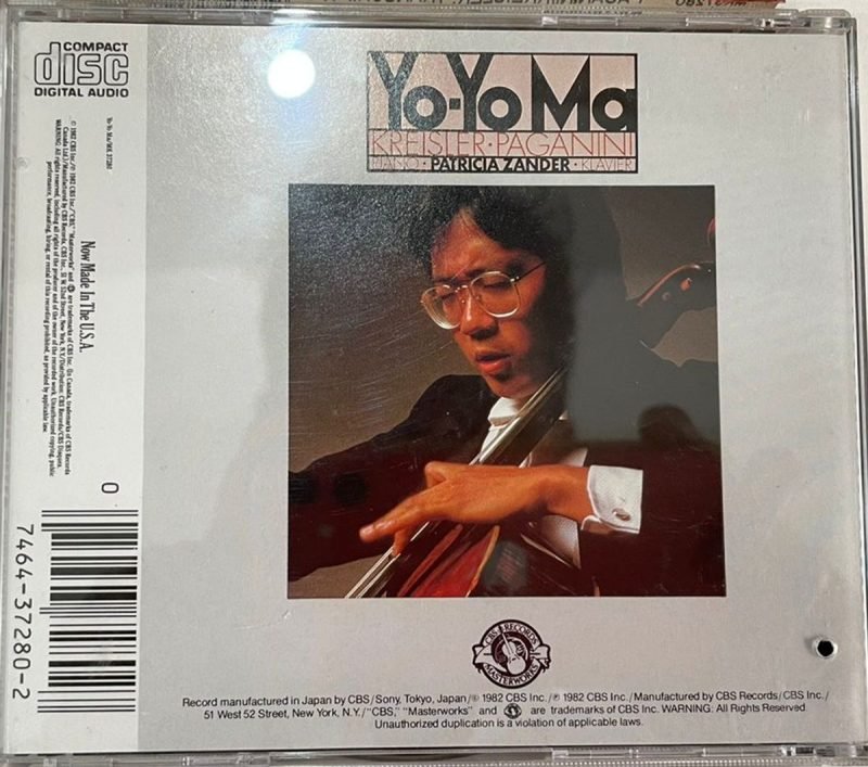 Yo-Yo Ma Plays Paganini, Kreisler, Dvorak - Yo-Yo Ma Used Audio CD (VG) - Image 2