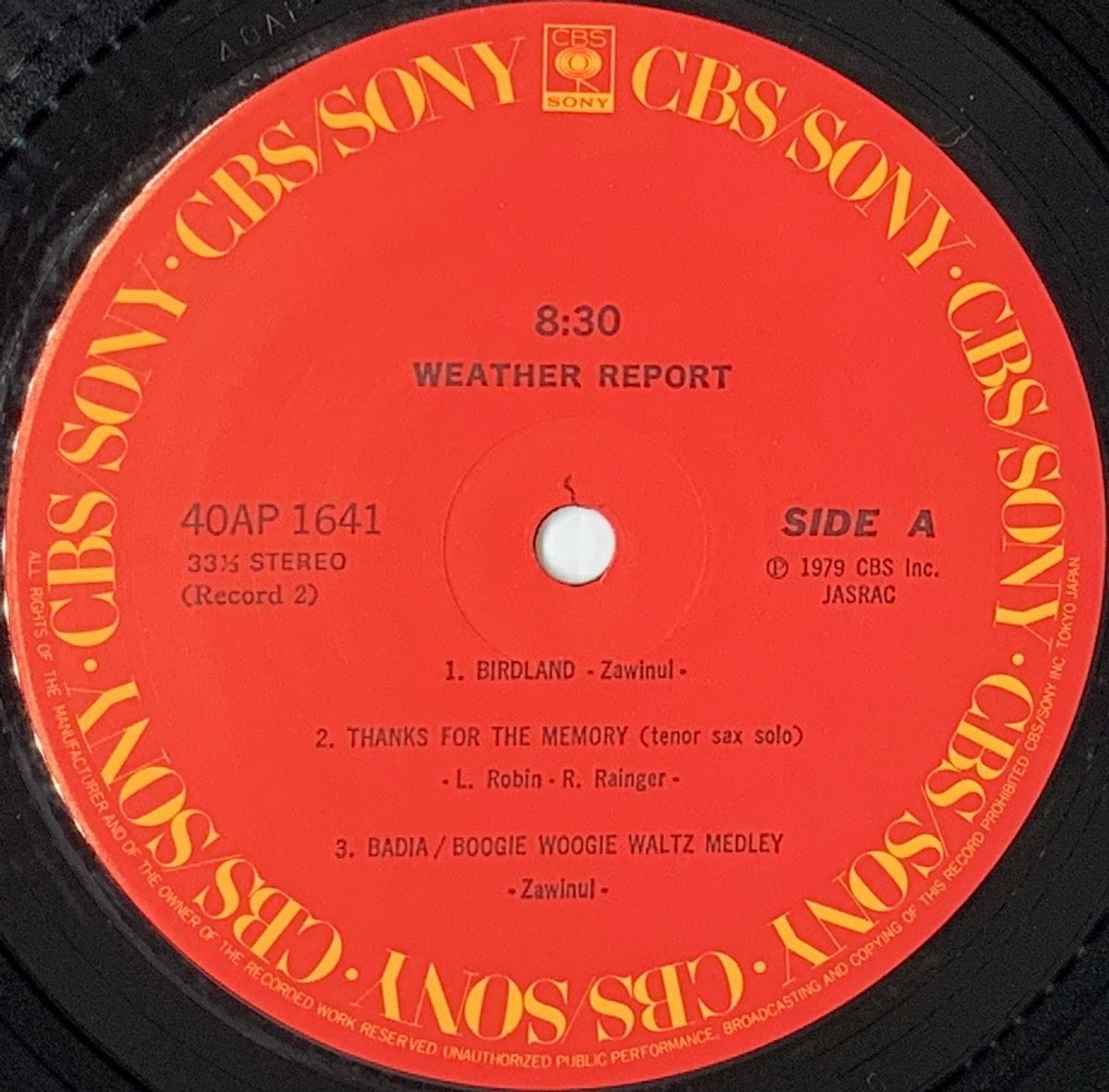 8:30 - Weather Report Used Vinyl LP Record (NM)  Japanese Pressing