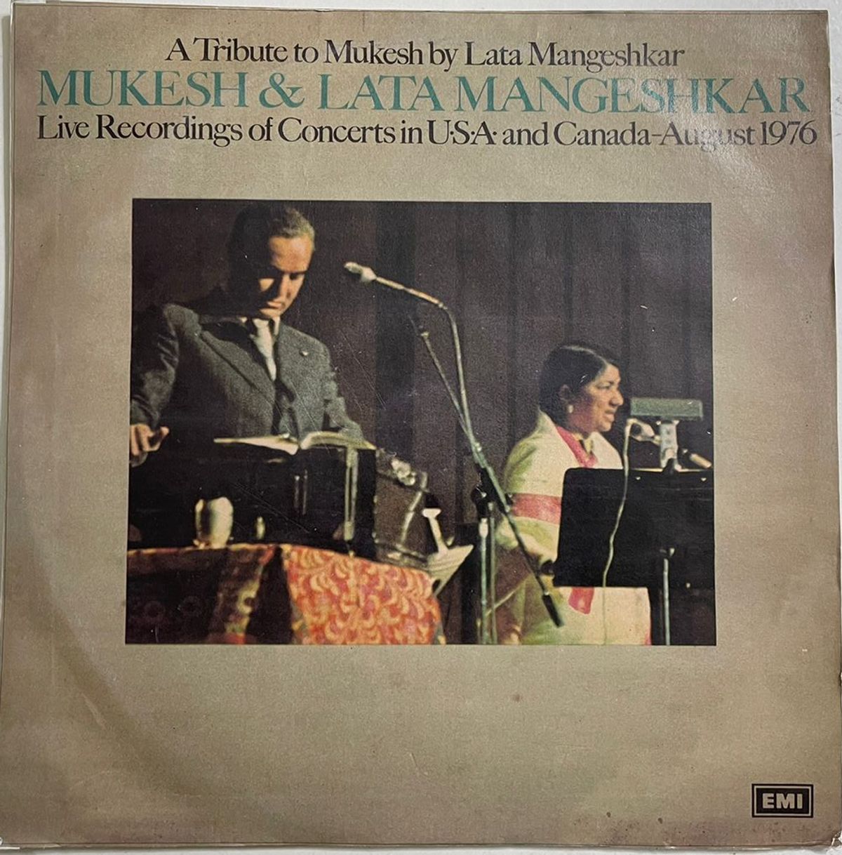 A Tribute To Mukesh By Lata Mangeshkar (Live Recordings Of Concerts In U•S•A• And Canada-August 1976) - Mukesh Used Vinyl LP Record (VG)