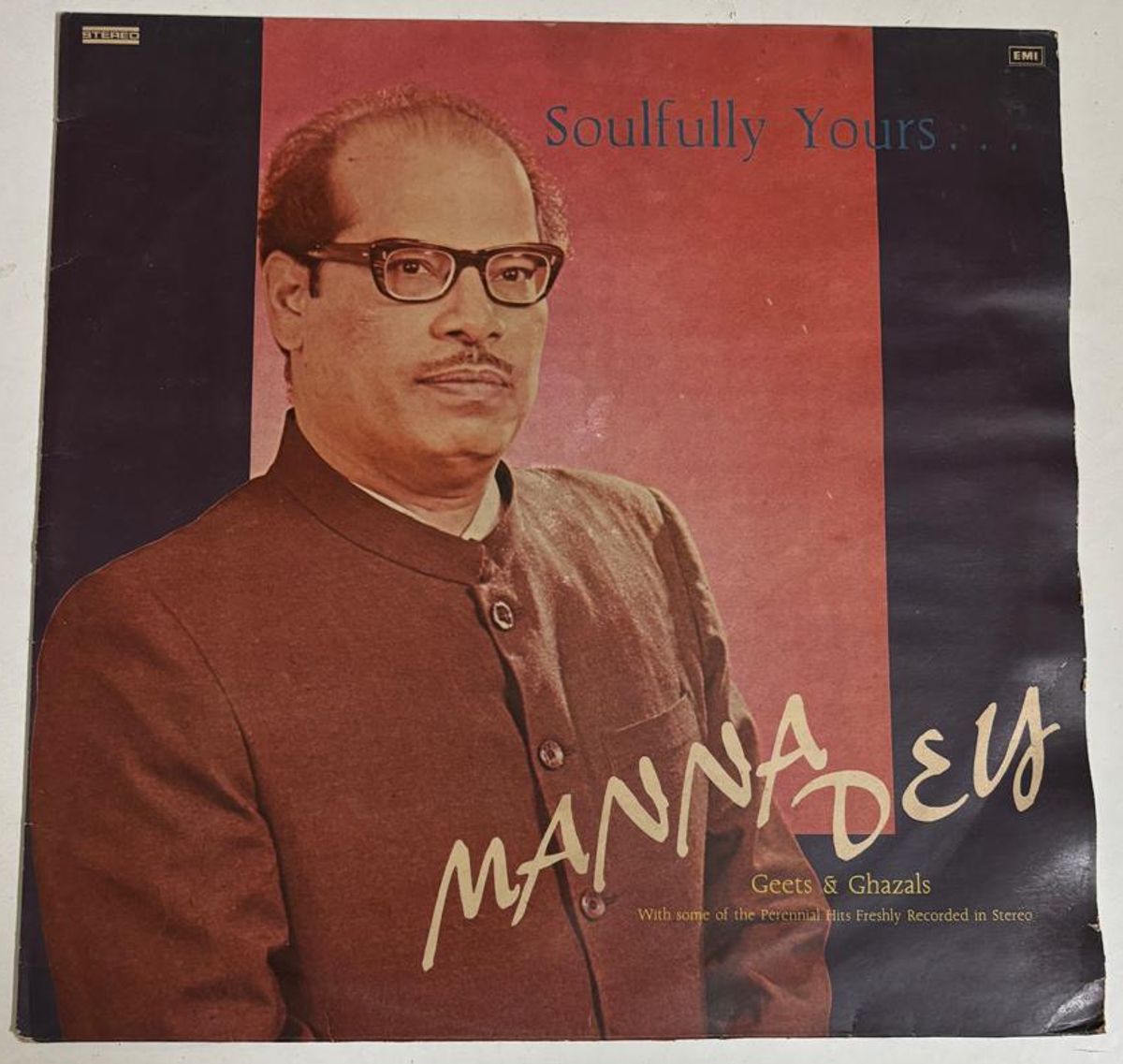 Soulfully Yours . . . Geets & Ghazals - Manna Dey Used Vinyl LP Record (VG+)