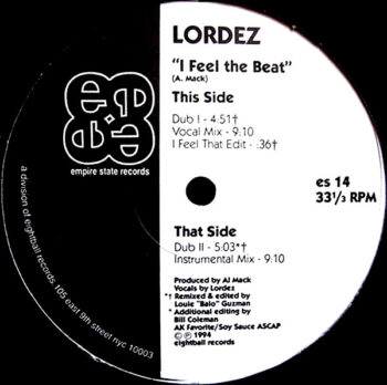 I Feel The Beat - Lordez - LP - Pre Owned Vinyl (Arrives in 14days)