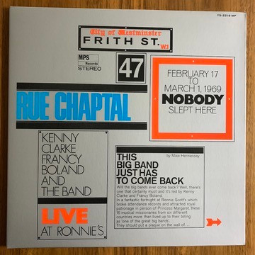 Live At Ronnie's ; Album 2 ; Rue Chaptal - Kenny Clarke Francy Boland And The Band - LP - Pre Owned Vinyl (Arrives in 14days)
