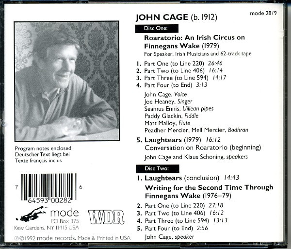 Roaratorio - John Cage - Audio CD - Pre Owned CDs (Arrives in 14days)