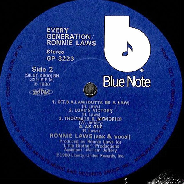 Every Generation - Ronnie Laws - LP - Pre Owned Vinyl (Arrives in 14days)