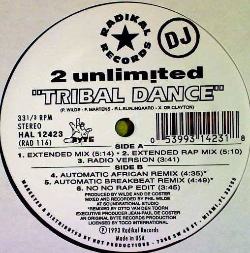Tribal Dance - 2 Unlimited - LP - Pre Owned Vinyl (Arrives in 14days)