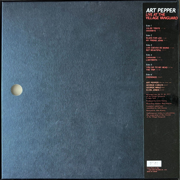Live At The Village Vanguard - Art Pepper - LP - Pre Owned Vinyl (Arrives in 14days)