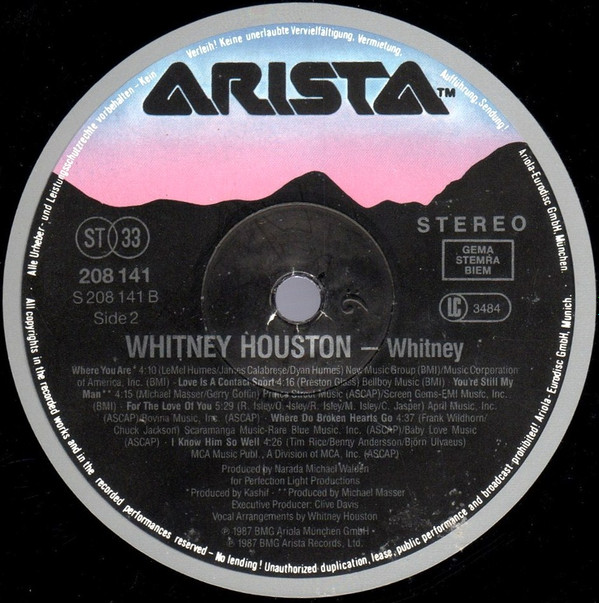 Whitney - Whitney Houston - LP - Pre Owned Vinyl (Arrives in 21days)