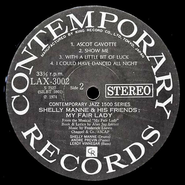 Modern Jazz Performances Of Songs From My Fair Lady - Shelly Manne &amp; His Friends - LP - Pre Owned Vinyl (Arrives in 21days)