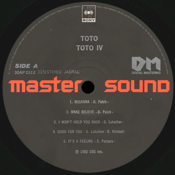 Toto IV - Toto - LP - Pre Owned Vinyl (Arrives in 21days)