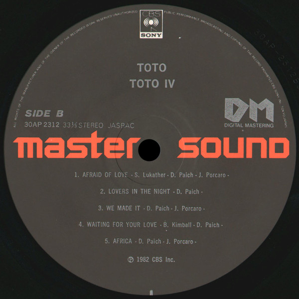 Toto IV - Toto - LP - Pre Owned Vinyl (Arrives in 21days)
