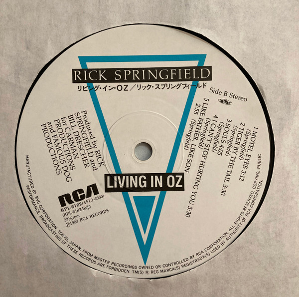 Living In Oz - Rick Springfield - LP - Pre Owned Vinyl (Arrives in 21days)