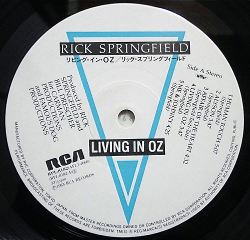 Living In Oz - Rick Springfield - LP - Pre Owned Vinyl (Arrives in 21days)