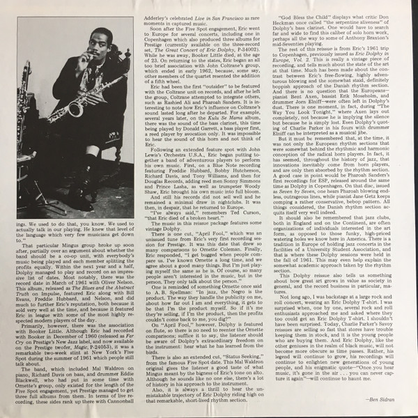 Status - Eric Dolphy - LP - Pre Owned Vinyl (Arrives in 21days)