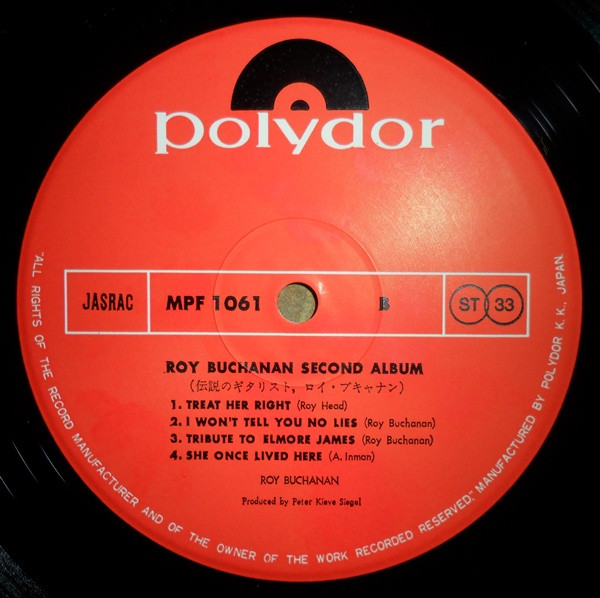 Second Album - Roy Buchanan - LP - Pre Owned Vinyl (Arrives in 21days)