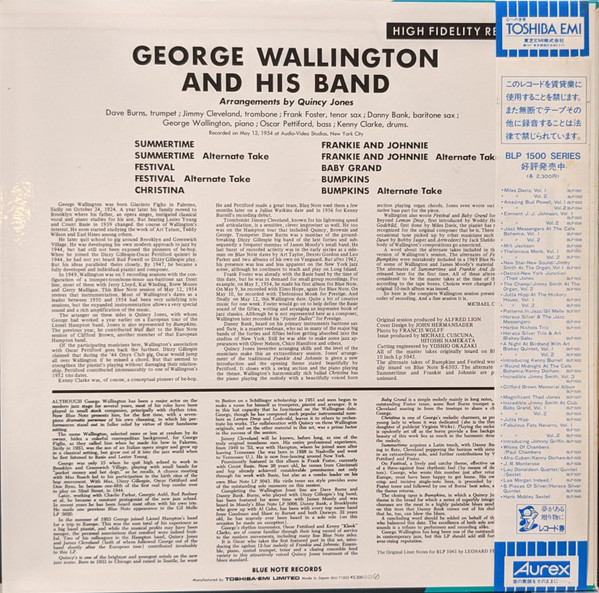 George Wallington Showcase - George Wallington And His Band - LP - Pre Owned Vinyl (Arrives in 21days)