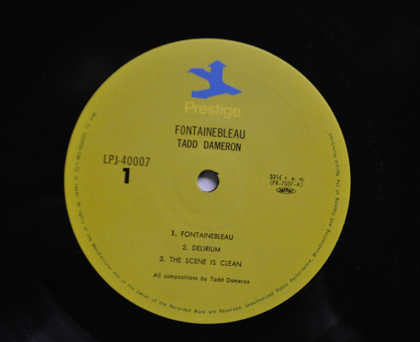 Fontainebleau - Tadd Dameron - LP - Pre Owned Vinyl (Arrives in 21days)