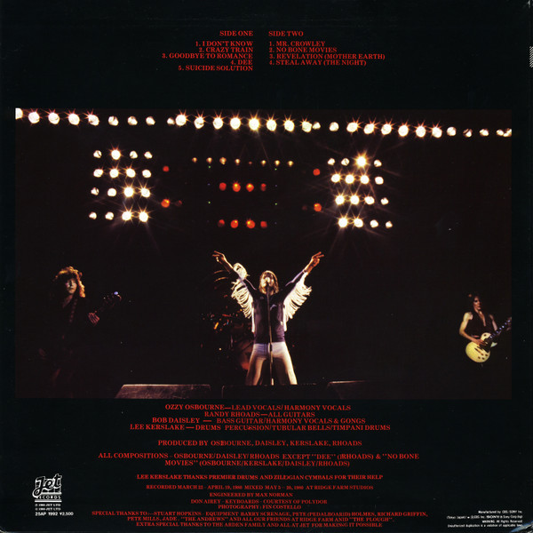 Blizzard Of Ozz - Ozzy Osbourne - LP - Pre Owned Vinyl (Arrives in 21days)