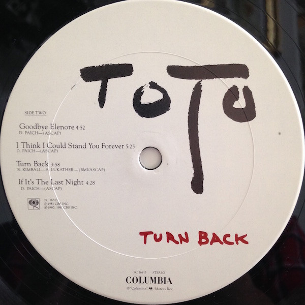 Turn Back - Toto - LP - Pre Owned Vinyl (Arrives in 21days)